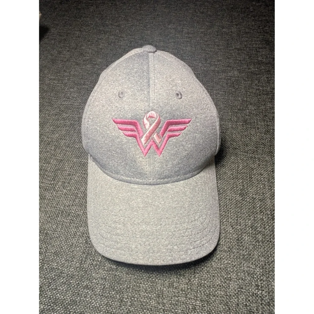Women's Wonder Woman Pink Awareness Baseball Hat Cap Denim Curved Bill strapback